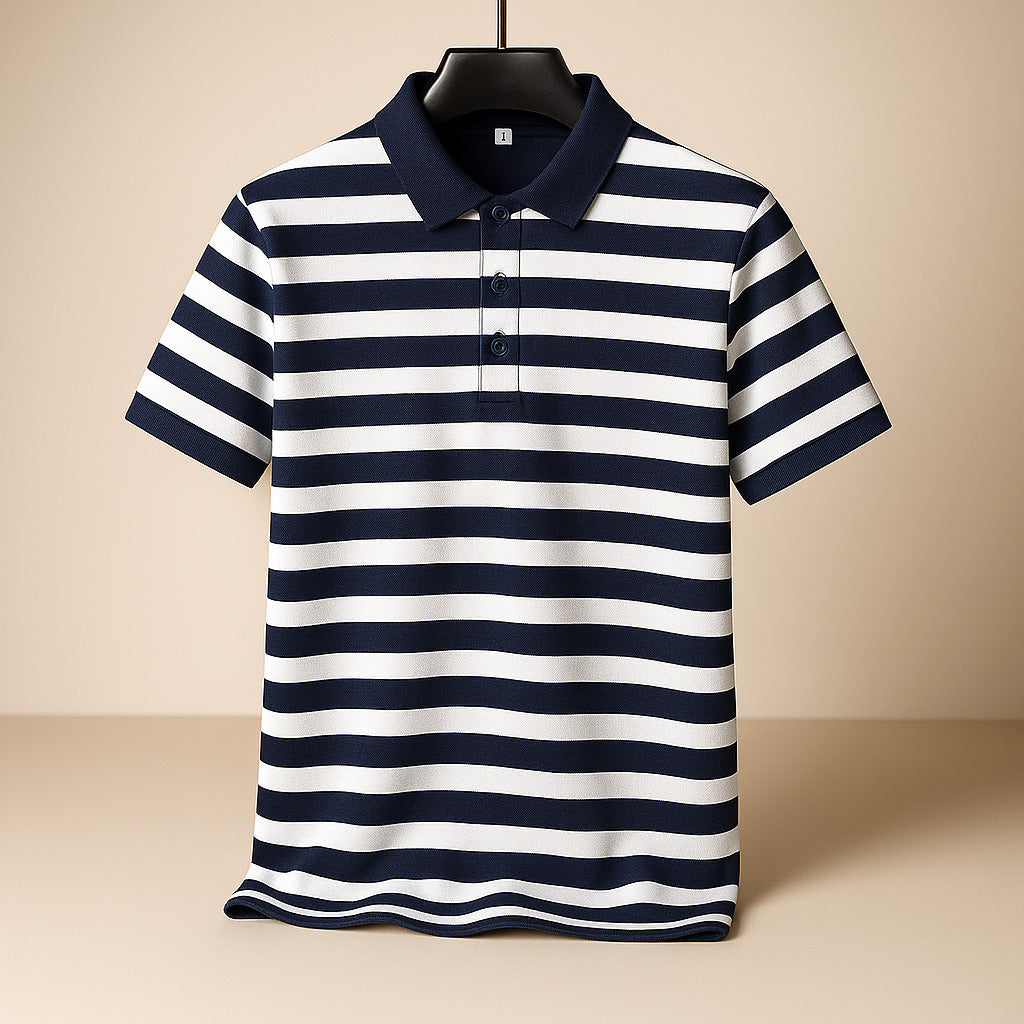 Enzo Striped Cotton Polo