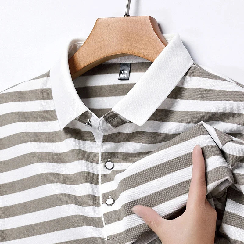 Enzo Striped Cotton Polo