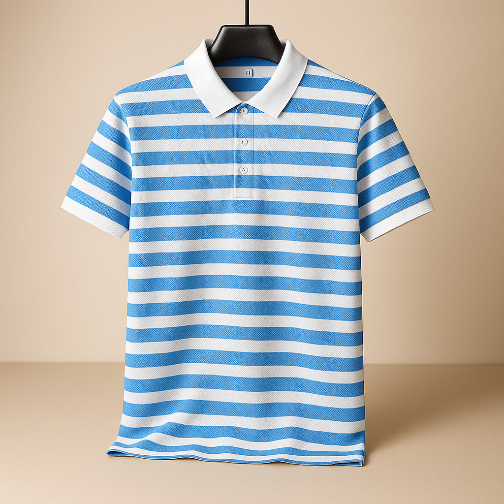 Enzo Striped Cotton Polo