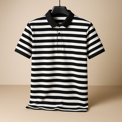 Enzo Striped Cotton Polo