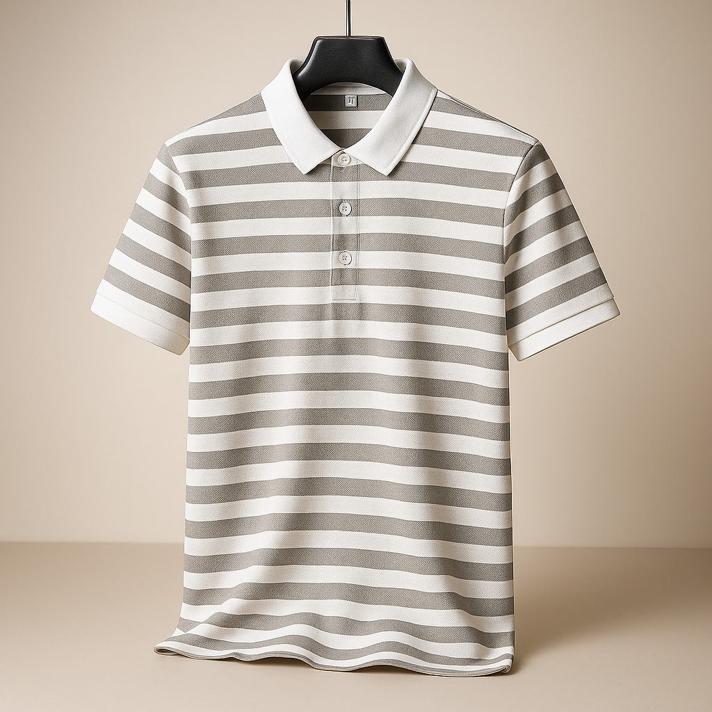Enzo Striped Cotton Polo