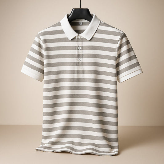 Enzo Striped Cotton Polo