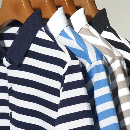 Enzo Striped Cotton Polo