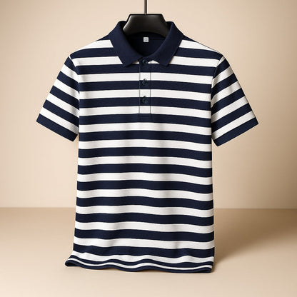 Enzo Striped Cotton Polo